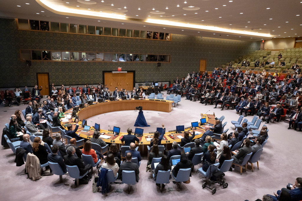 أعضاء مجلس الأمن الدولي يصوتون على مشروع قرار يتعلق بالتطورات في غزة وإسرائيل. (18 أكتوبر 2023)