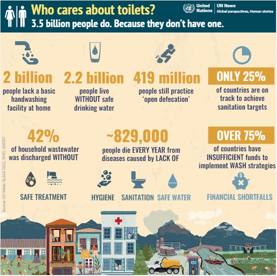 The UN marks World Toilet Day on 19 November.