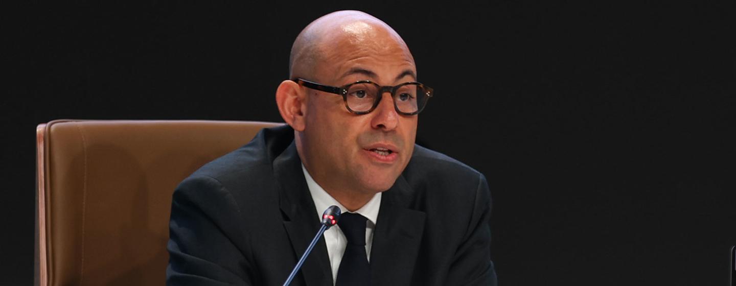 UN Climate Change Executive Secretary Simon Stiell addresses negotiators as the final week of COP29 begins in Baku, Azerbaijan. UN Climate Change Executive Secretary Simon Stiell addresses negotiators as the final week of COP29 begins in Baku, Azerbaijan.