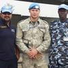 Михаил Давыдов во время похождения службы  в миссии ООН в Южном Судане. С коллегами-полицейскими из Непала и Нигерии.