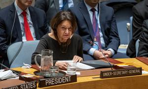 Rosemary DiCarlo, Under-Secretary-General for Political and Peacebuilding Affairs, addresses the Security Council meeting on non-proliferation and Democratic People's Republic of Korea.