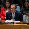 UN Assistant Secretary-General Mohamed Khaled Khiari addresses the Security Council meeting on the situation in Palestine.