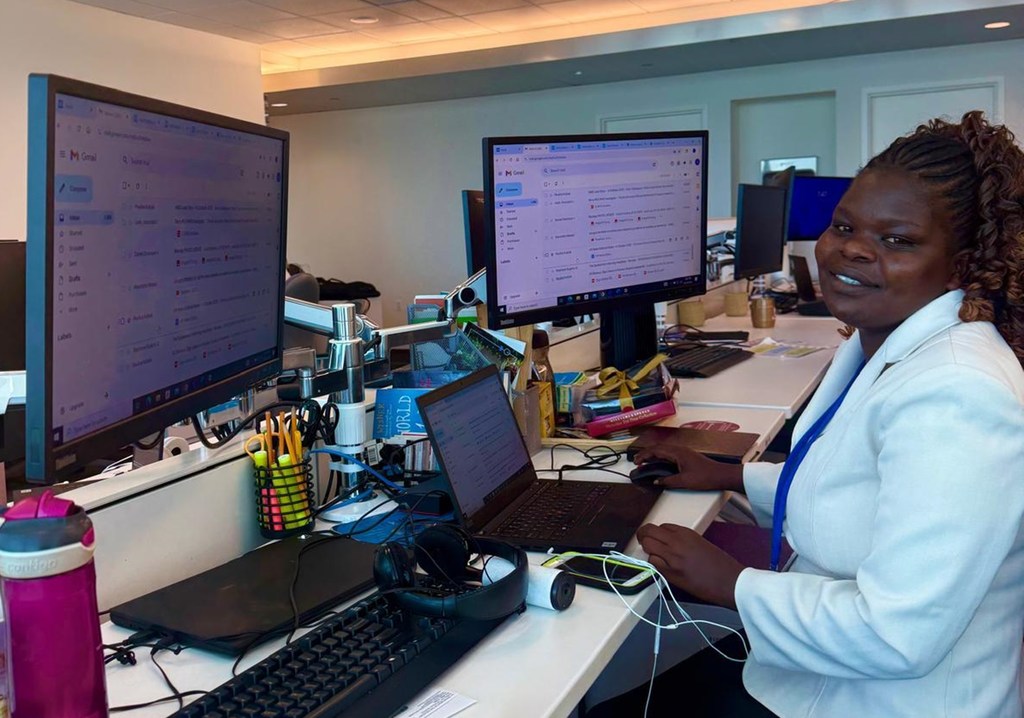 Sheilah Jepng’etich, Mfanyakazi kwa mafunzo wa Umoja wa Mataifa katika Makao Makuu ya Umoja wa Mataifa, New York, Marekani.