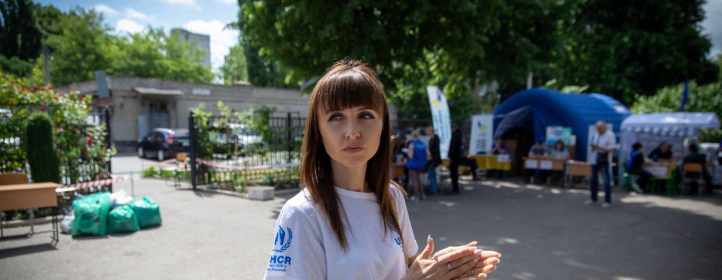  Viktoriia Tiutiunnyk, an assistant external relations officer working in Ukraine for the UN refugee agency, UNHCR.