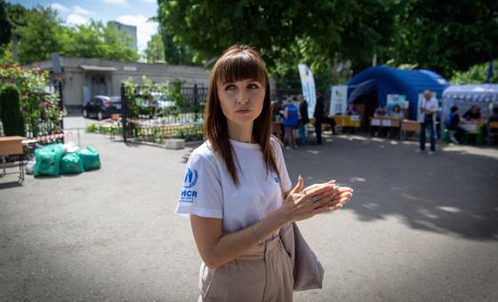  Viktoriia Tiutiunnyk, an assistant external relations officer working in Ukraine for the UN refugee agency, UNHCR.