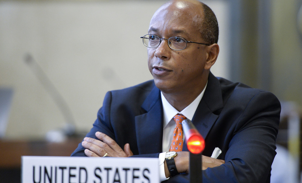 Robert Wood, Representative of United States of America to the United Nations Office at Geneva during 1359th meeting of Conference on Disarmament. 