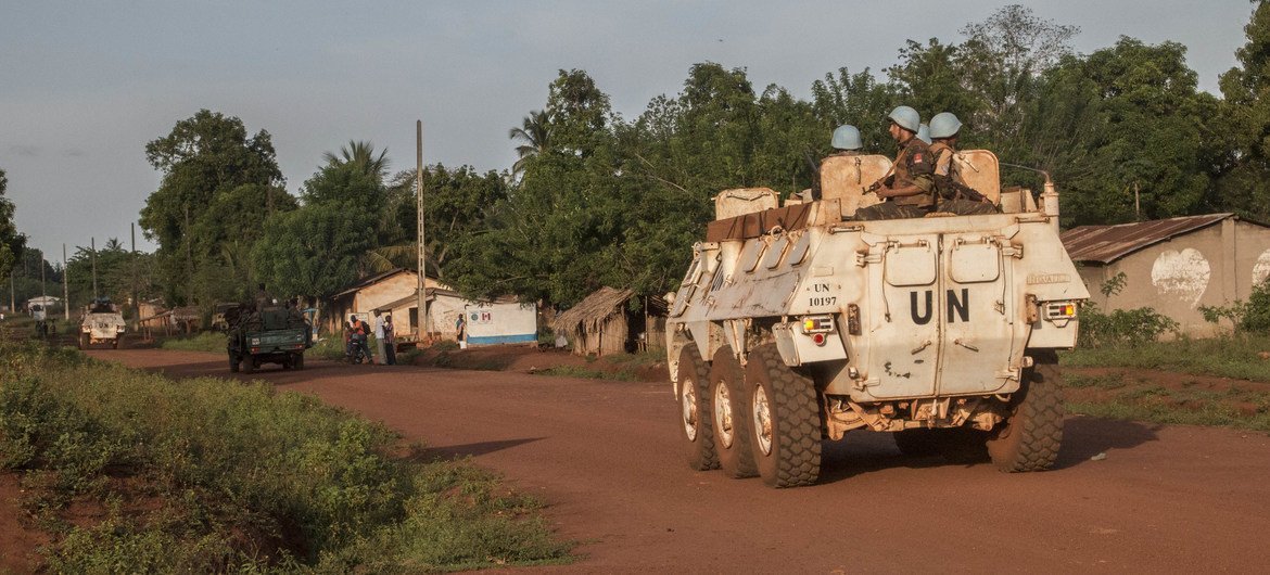 MINUSCA peacekeepers on patrol in Mbomou prefecture, southeast Central African Republic. (file)