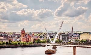 The Peace Bridge in Derry, Northern Ireland.