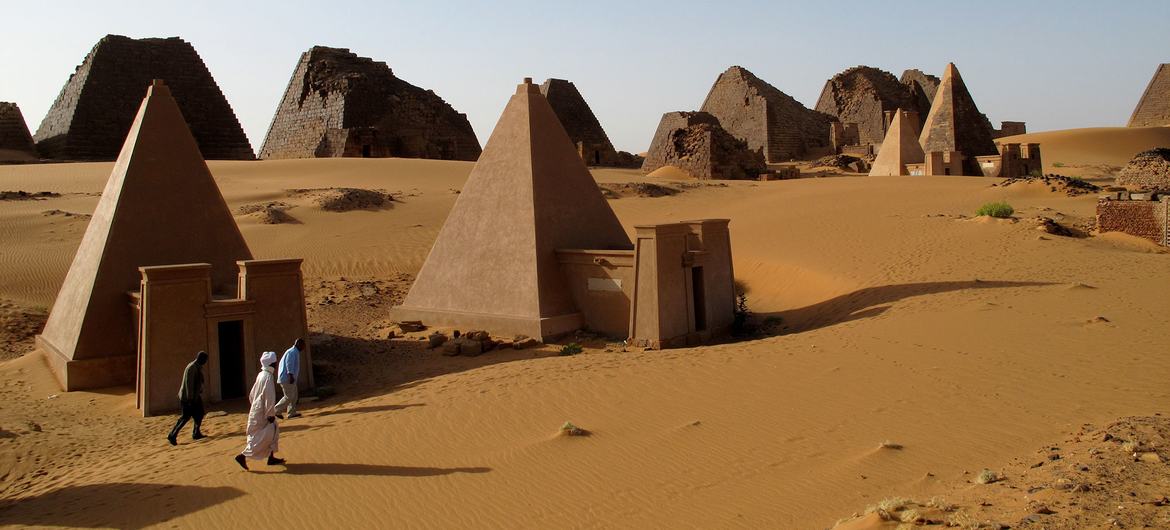 Archaeological sites dot the island of Meroe in Sudan. 