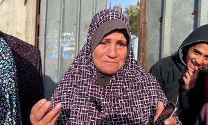 Maryam Haboub, a displaced woman in Nuseirat Camp, central Gaza. 