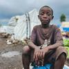 A young boy sits in a displaced persons site in Goma, North Kivu province, DR Congo.