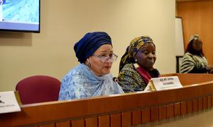 DSG Amina J. Mohammed speaking at a UN-Women event on the sidelines of CSW69 and the Beijing +30 commemorations in New York, USA.