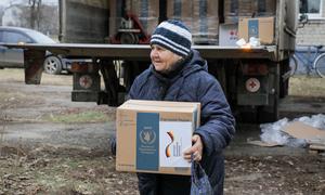 WFP distributes food or cash assistance to three million people every month in Ukraine.