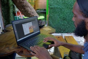 Josiah Johnson has benefited from Work Online Dominica, a Government programme supported by the UN.