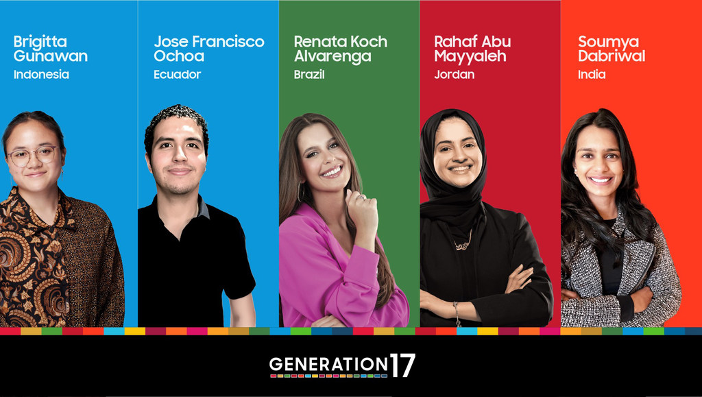 Cinco novos jovens defensores dos Objetivos Globais juntaram-se à Generation17, uma iniciativa co-criada pela Samsung e pelo PNUD