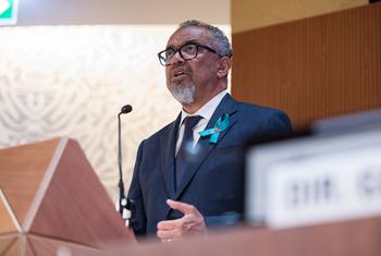 WHO Director-General Tedros Adhanom Ghebreyesus address the 78th World Health Assembly in Geneva, Switzerland.