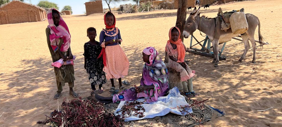 The number of people experiencing extreme hunger has surged in 2024. Pictured here, a displaced family in Sudan.