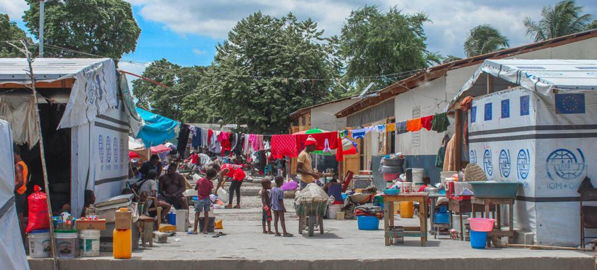 L'un des sites de déplacement de Port-au-Prince, à l’image de nombreux sites accueillant des personnes déplacées à l'intérieur du pays. 