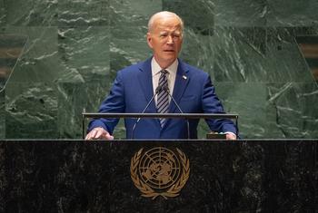 Le Président des Etats-Unis Joseph Biden durant le débat général de la 78eme session de l'Assemblée générale