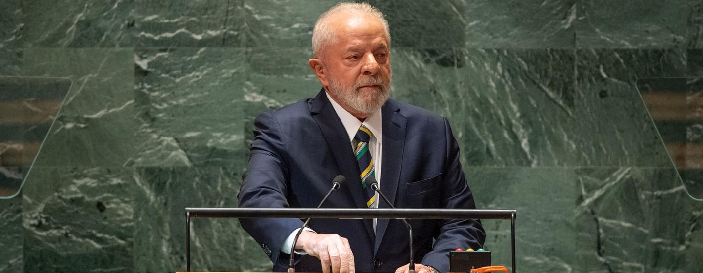 President Luiz Inácio Lula da Silva of Brazil addresses the general debate of the UN General Assembly’s 78th session.