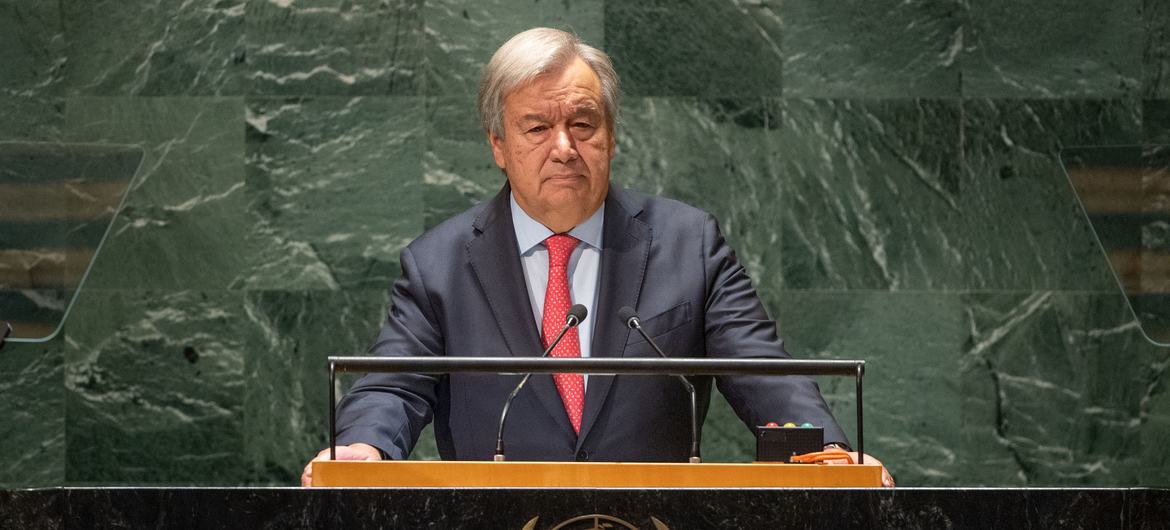 El Secretario General António Guterres interviene en la apertura del debate general del 78º periodo de sesiones de la Asamblea General de la ONU.