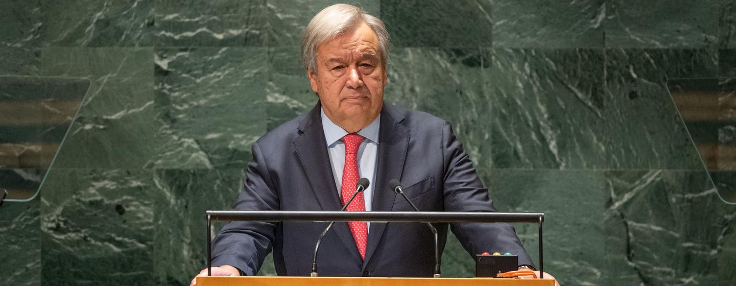 El Secretario General António Guterres interviene en la apertura del debate general del 78º periodo de sesiones de la Asamblea General de la ONU.