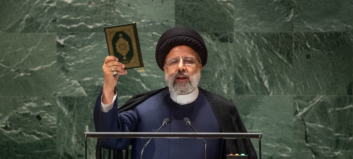 Президент Ирана выступает на заседании Генассамблеи ООН, 
