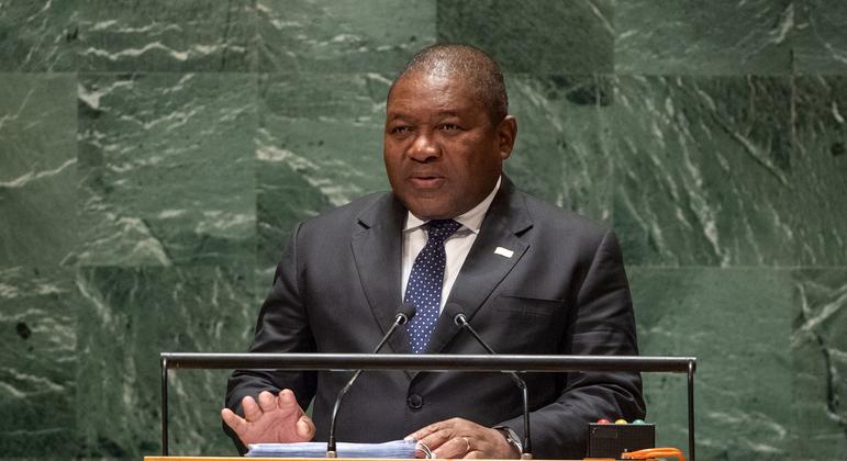 O presidente de Moçambique, Filipe Jacinto Nyusi, participou do primeiro dia de intervenções de Alto Nível da Assembleia Geral da ONU 