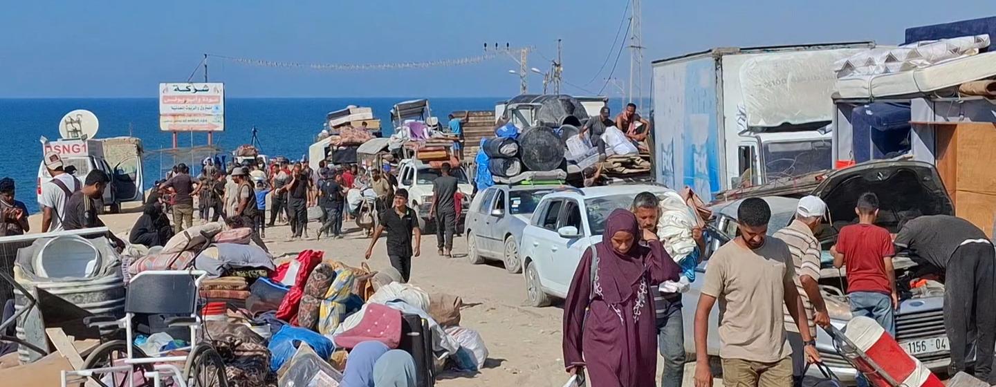 Cientos de familias palestinas continuaron huyendo de la ciudad de Gaza, en el norte, a través de la abarrotada calle costera al-Rashid, en medio de una grave escasez de medios de transporte y del aumento vertiginoso de los costes de los desplazamientos,…