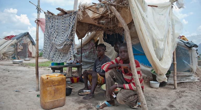 Un camp de personnes déplacées à l'aéroport M'poko à Bangui, la capitale de la République centrafricaine.