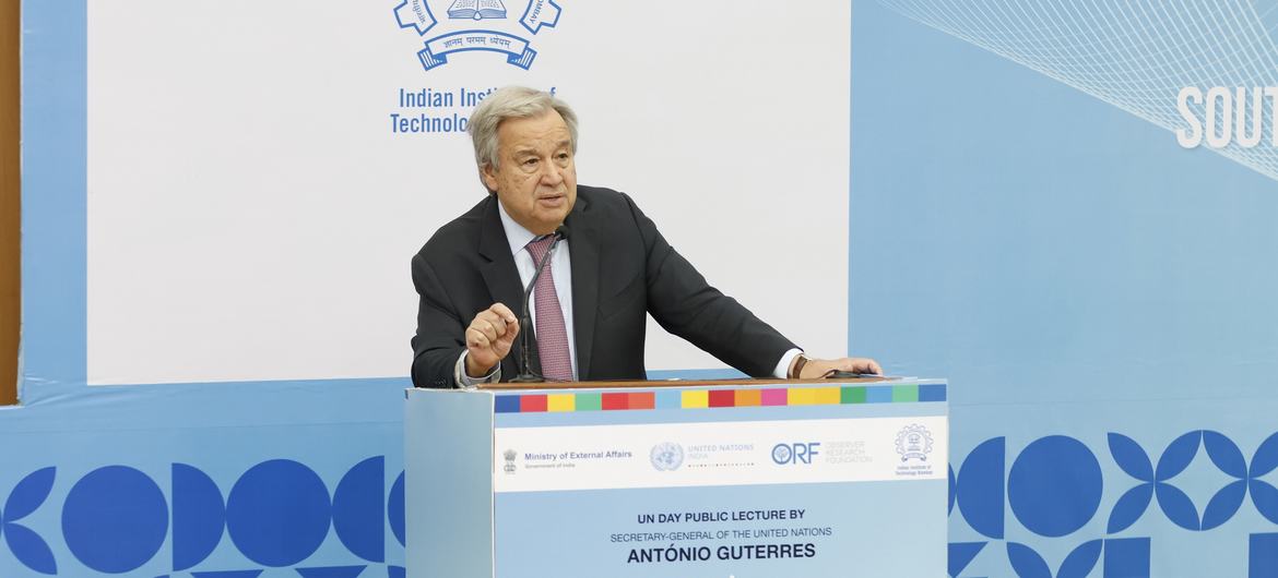 UN Secretary General delivers his remarks at  the Indian Institute of Technology (IIT), in Mumbai.