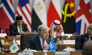 UN Secretary-General Antonio Guterres speaks at the G20 Summit taking place in Rio de Janeiro, Brazil.