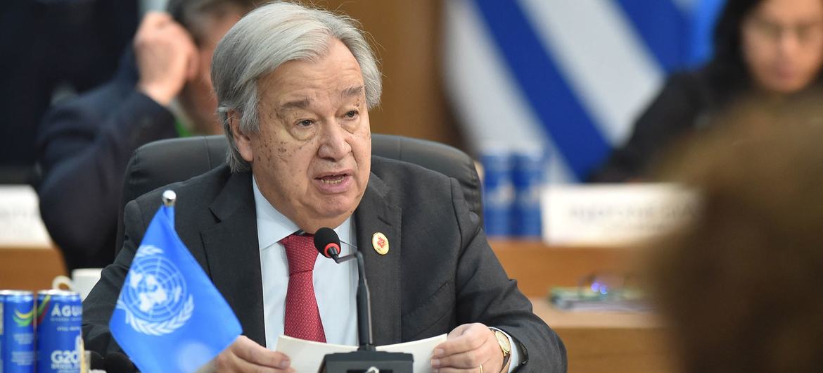 El Secretario General de la ONU, António Guterres, interviene en la Cumbre del G20 que se celebra en Río de Janeiro (Brasil).