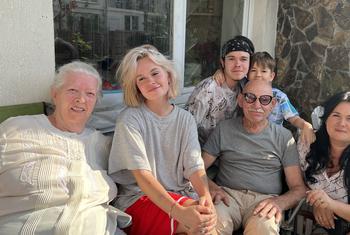 Любовь Базив с семьей в Гостомеле летом 2022 года.
