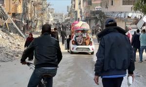 Gazans make their way home following the implementation of the ceasefire.