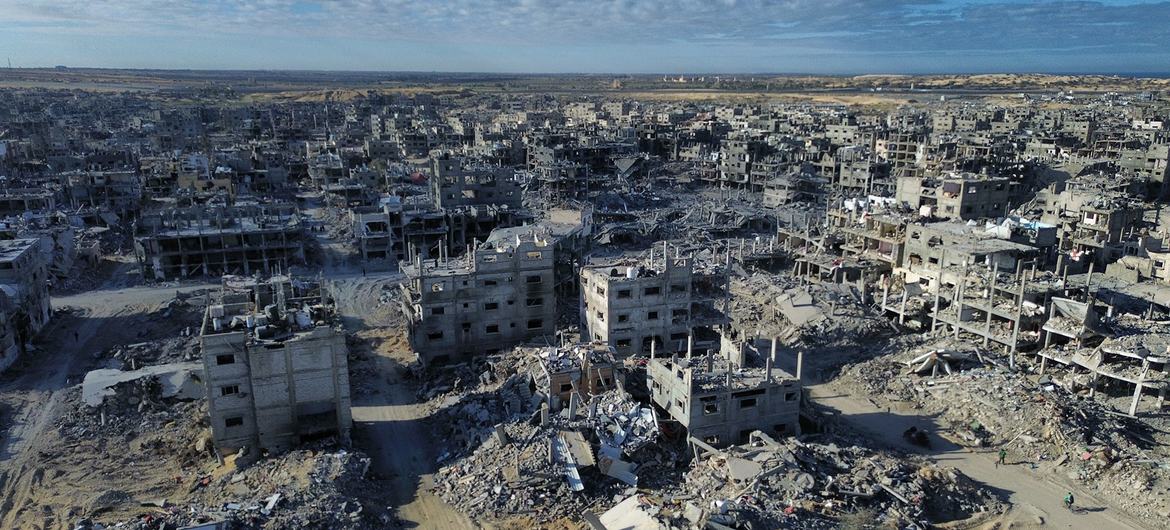 Much of Gaza lies in ruins after 15 months of bombardments. Much of Gaza lies in ruins after 15 months of bombardments.