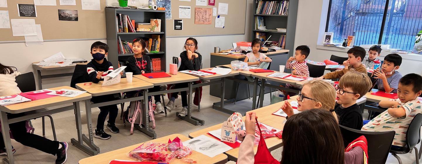 在纽约Gantry View学校的课后班，小朋友们正在学习中文。 