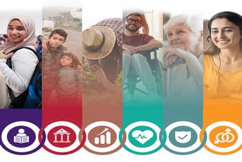 غلاف تقرير التنمية الاجتماعية العدد الخامس الصادر عن لجنة الأمم المتحدة للتنمية الاقتصادية والاجتماعية لغرب آسيا (الإسكوا)