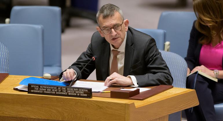 Volker Perthes, Special Representative of the Secretary-General for Sudan and Head of the United Nations Integrated Transition Assistance Mission in Sudan, briefs the Security Council meeting on the Sudan and South Sudan.