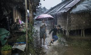 Rains lash an internally displaced persons camp in northern Myanmar. (file)