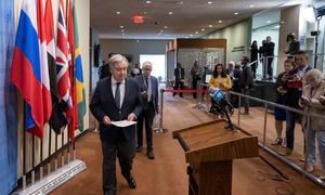 Secretary General António Guterres spoke to correspondents in New York on Thursday 20 April 2023, about the crisis in Sudan, calling for an immediate end to the fighting.