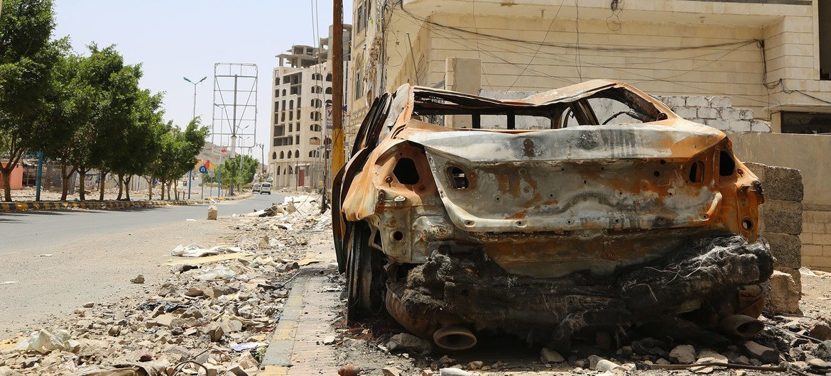 The Faj Attan neighbourhood in Yemen is regularly hit by airstrikes. Most of the population has left (file).