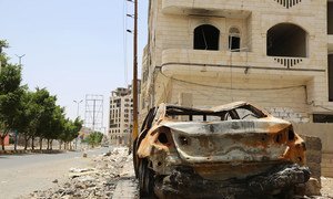 The Faj Attan neighbourhood in Yemen is regularly hit by airstrikes. Most of the population has left (file).