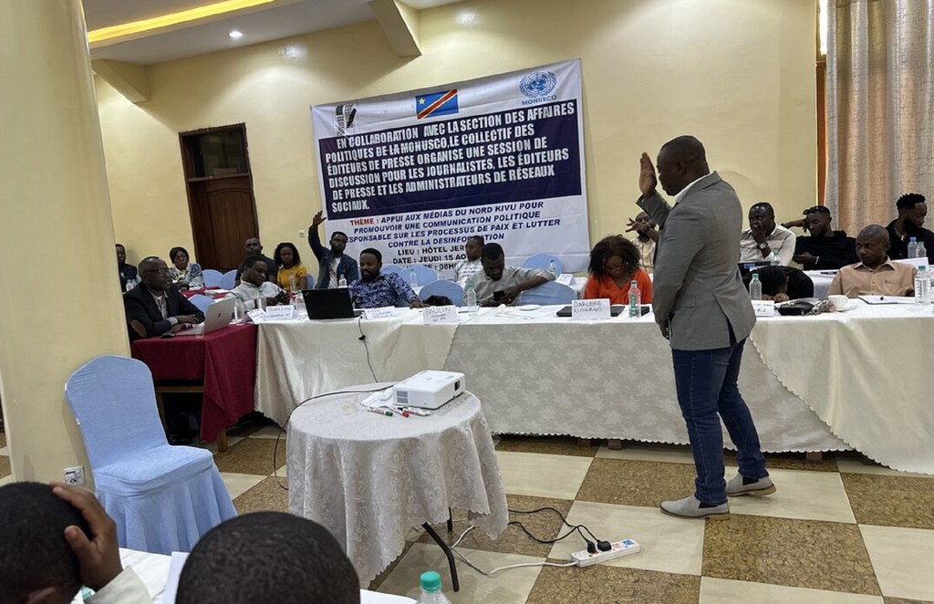 The United Nations Mission in the Democratic Republic of Congo, MONUSCO, organized a discussion forum with one hundred media actors, including 23 women. They were radio journalists, print journalists, WhatsApp group administrators and social media influencers…