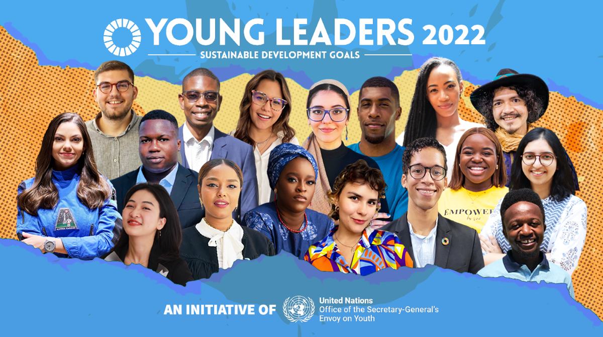 Group photo collage of 17 Young Leaders for Sustainable Development Goals 2022.