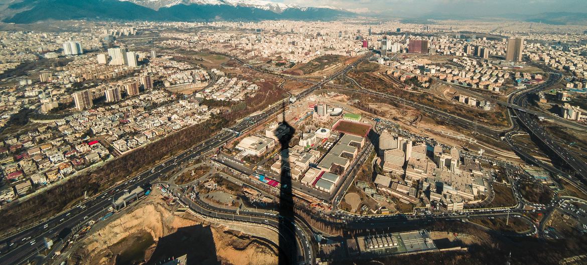 ایران کے دارالحکومت تہران کا فضائی منظر