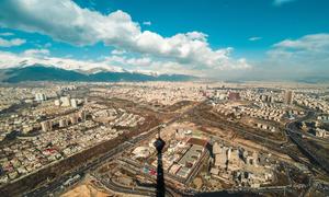 An aerial view of Tehran, Iran's capital city.