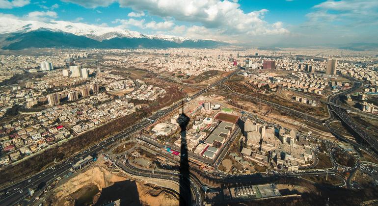 An aerial view of Tehran, Iran's capital city.