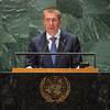 Президент Латвии Эдгарс Ринкевичс выступает на общеполитических дебатах Генассамблеи ООН.