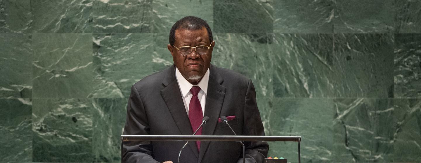纳米比亚总统根哥布在一般性辩论上发言。